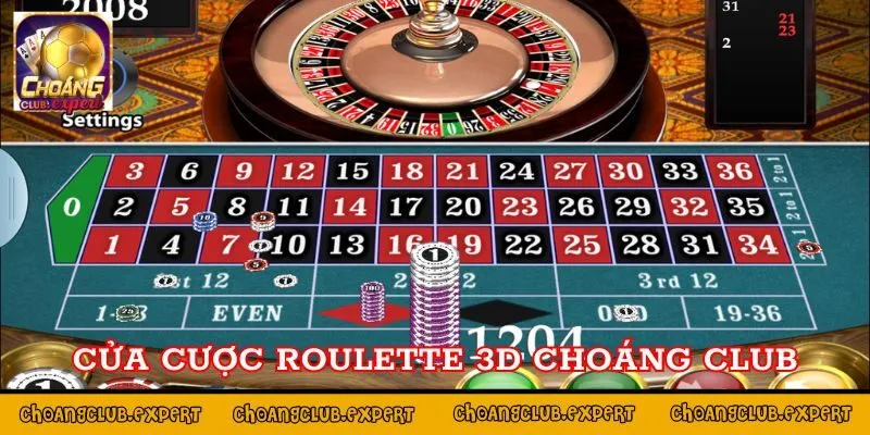 Các cửa cược xuất hiện trong roulette 3D Choáng Club