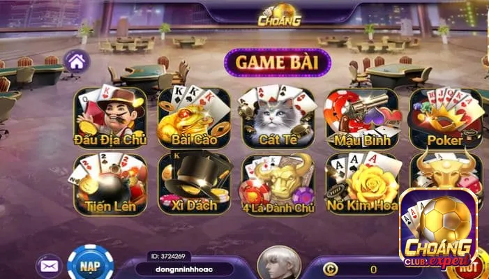 Kho tàng game cá cược tại Choangclub rất đa dạng